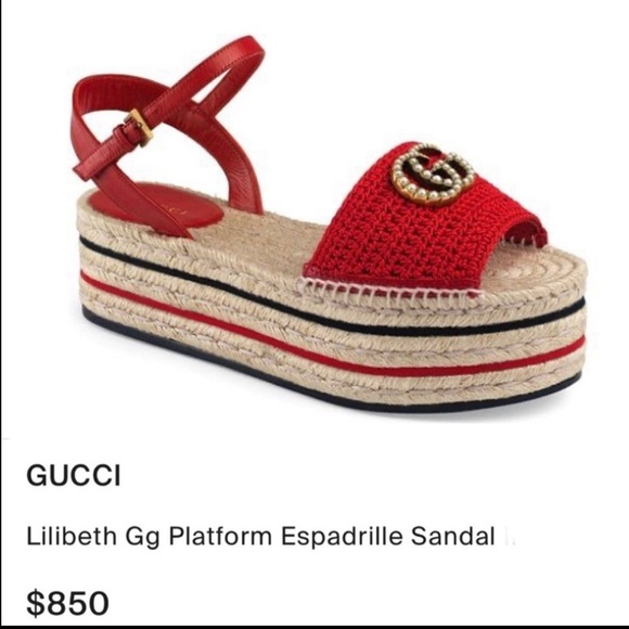 New GUCCI
Lilibeth Gg Platform Espadrille Sandal - Picture 2 of 8